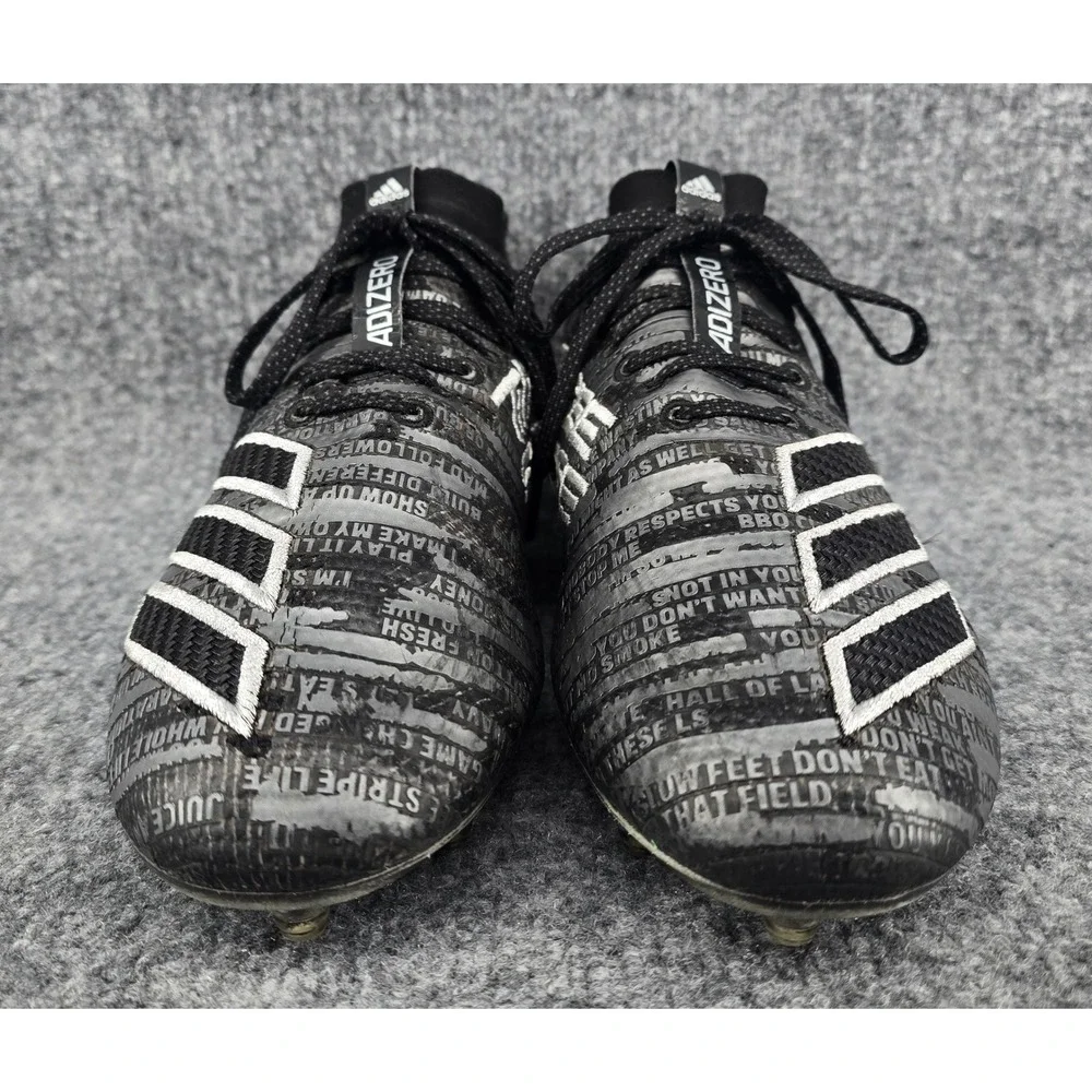 Adidas Adizero 8.0 Three Stripe Life Football Cleats Men 10.5 Black Silver
